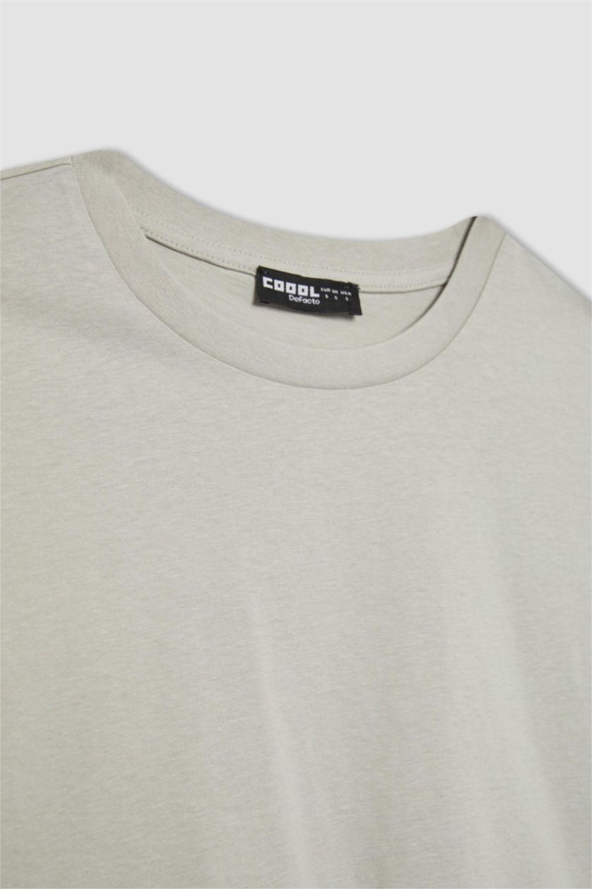 Woman Light Grey Loose Fit Short Sleeve T-Shirt