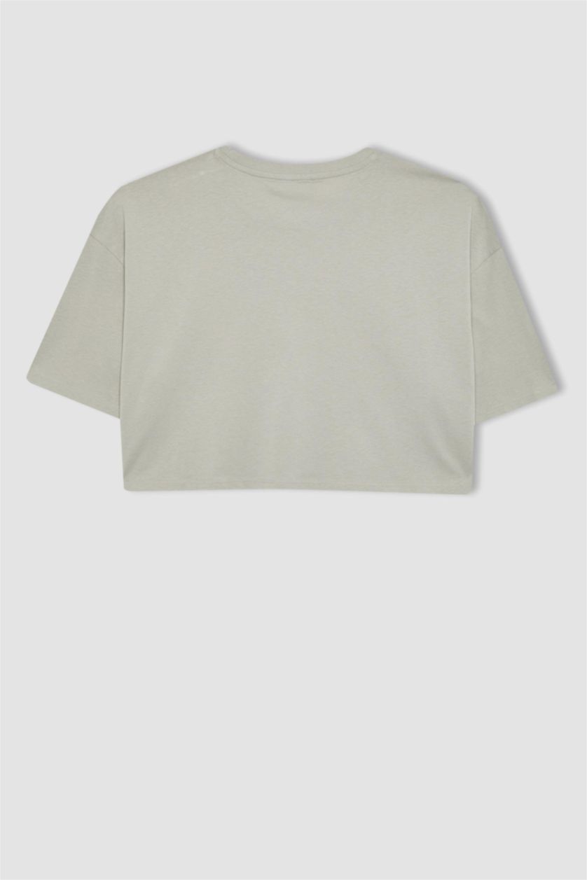 Woman Light Grey Loose Fit Short Sleeve T-Shirt