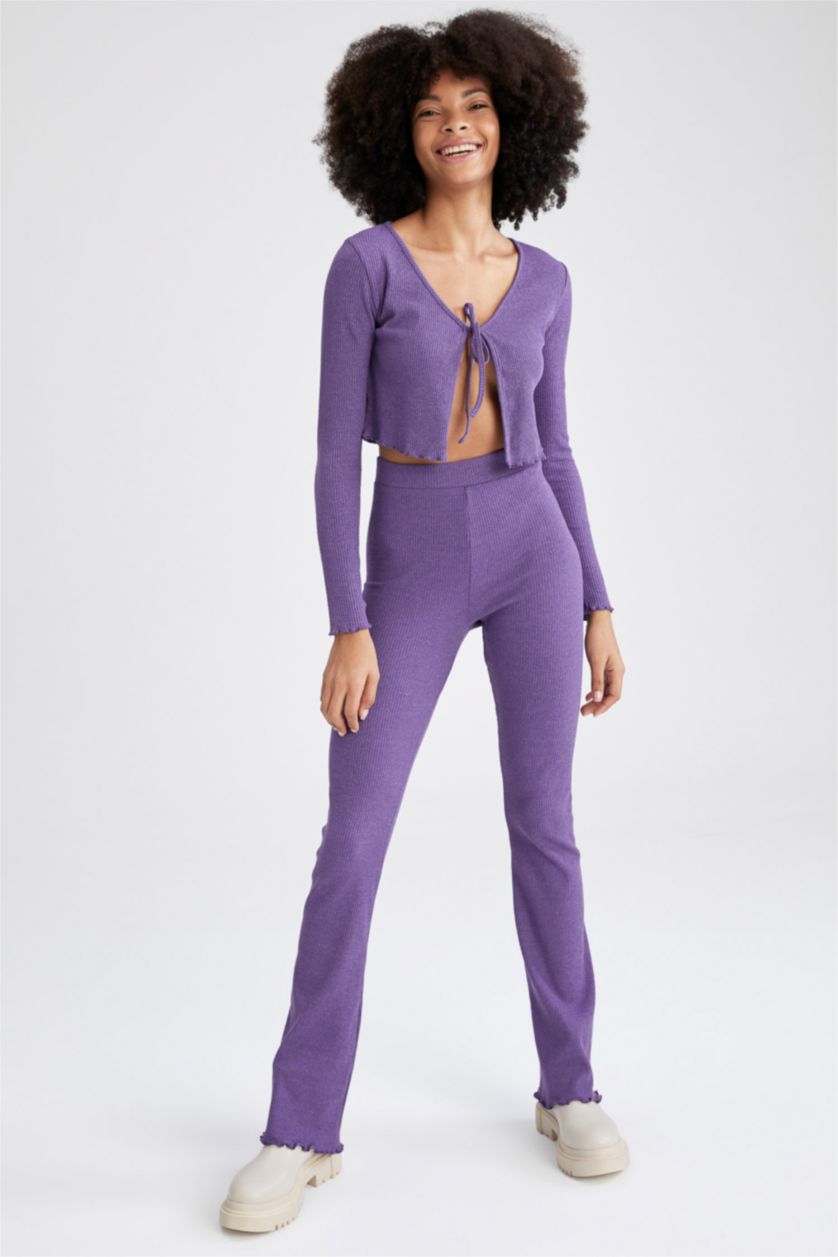 WOMAN Lilac Slim Fit Long Sleeve Crop Cardigan