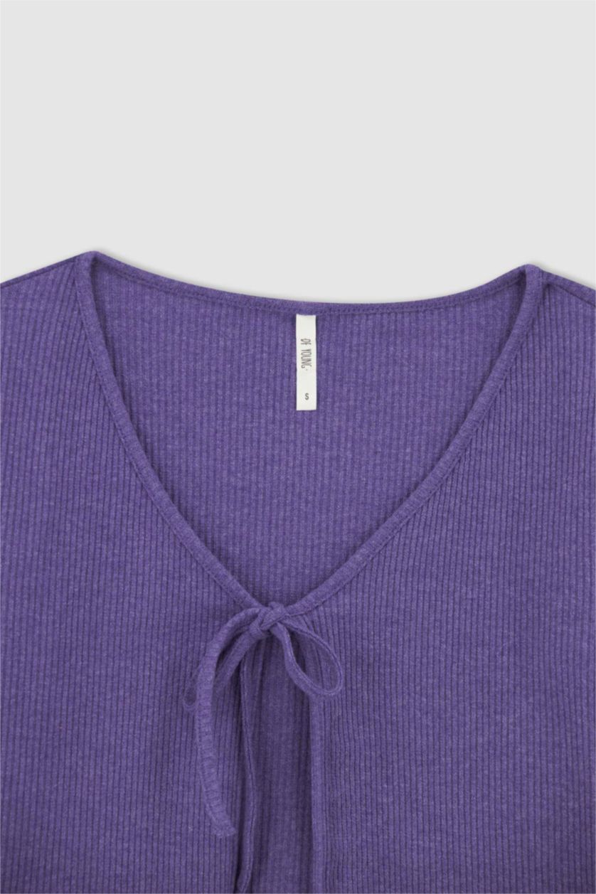 WOMAN Lilac Slim Fit Long Sleeve Crop Cardigan