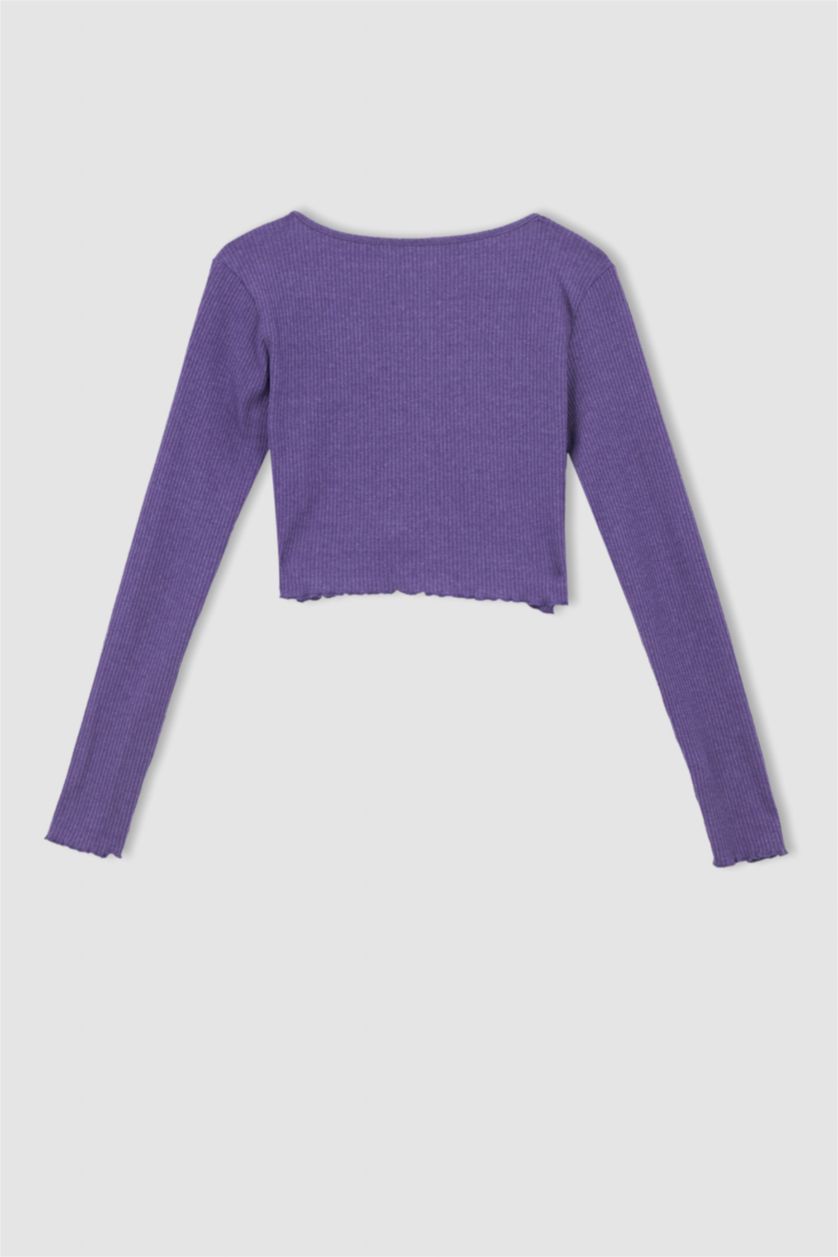 WOMAN Lilac Slim Fit Long Sleeve Crop Cardigan