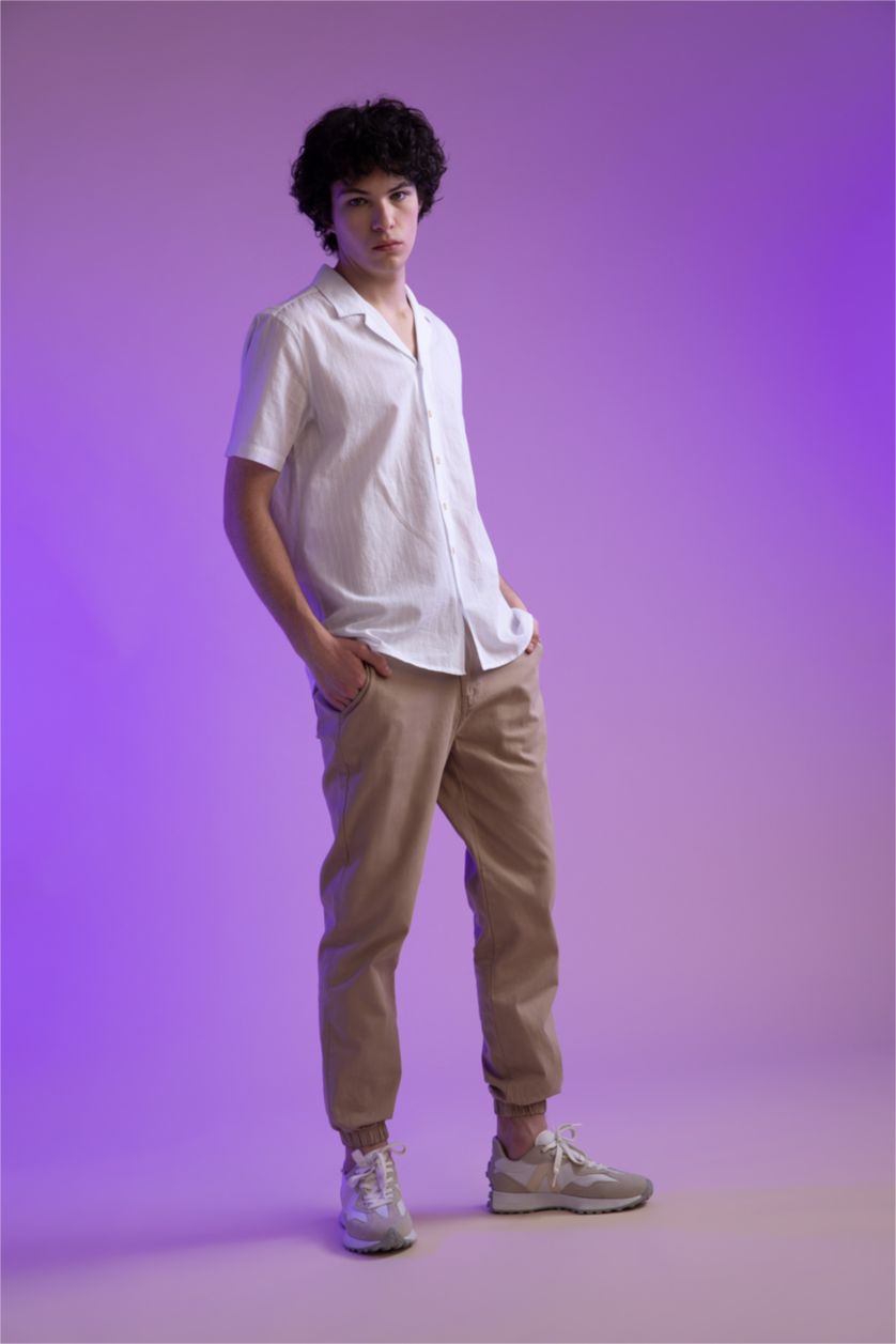 HOMME Blanc Chemise à manches courtes en popeline coupe classique