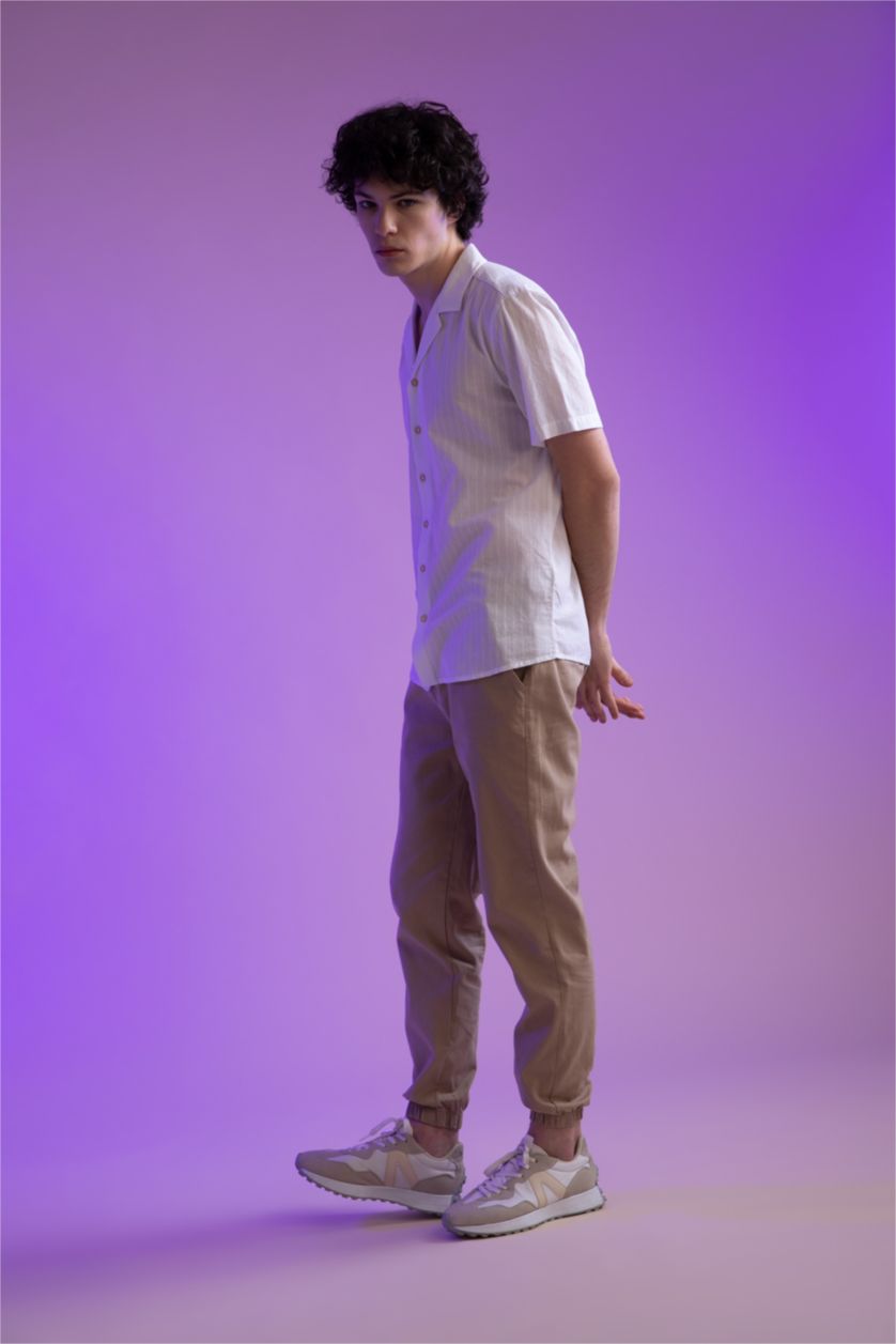 HOMME Blanc Chemise à manches courtes en popeline coupe classique