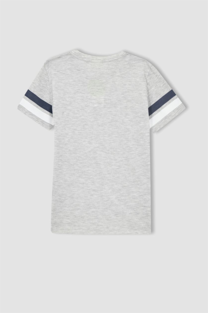 BOYS & TEENS Light Grey Melange Boy Regular Fit Check Print Pyjama Set