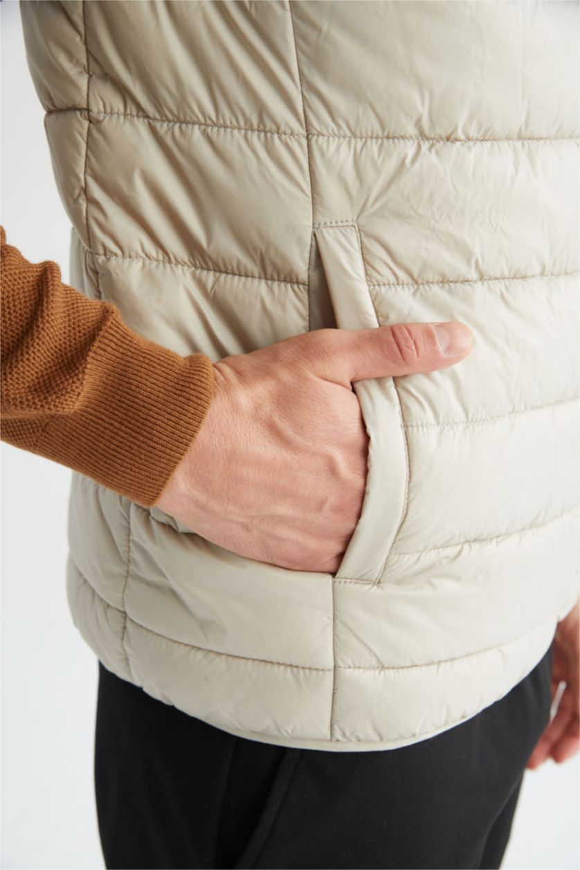 رجال اللون الحجري Slim Fit Bomber Collar