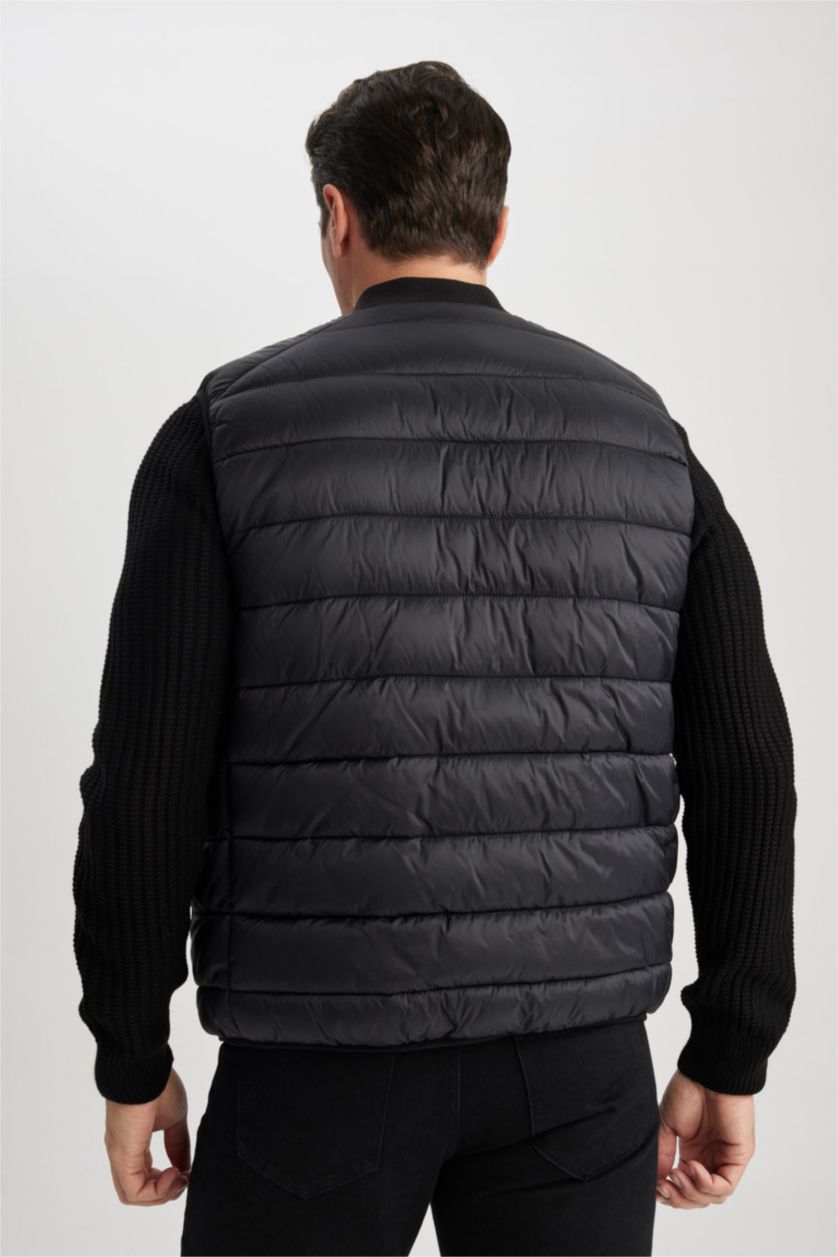 HOMME Noir Gilet Léger À La Coupe Ajustée Et İmperméable