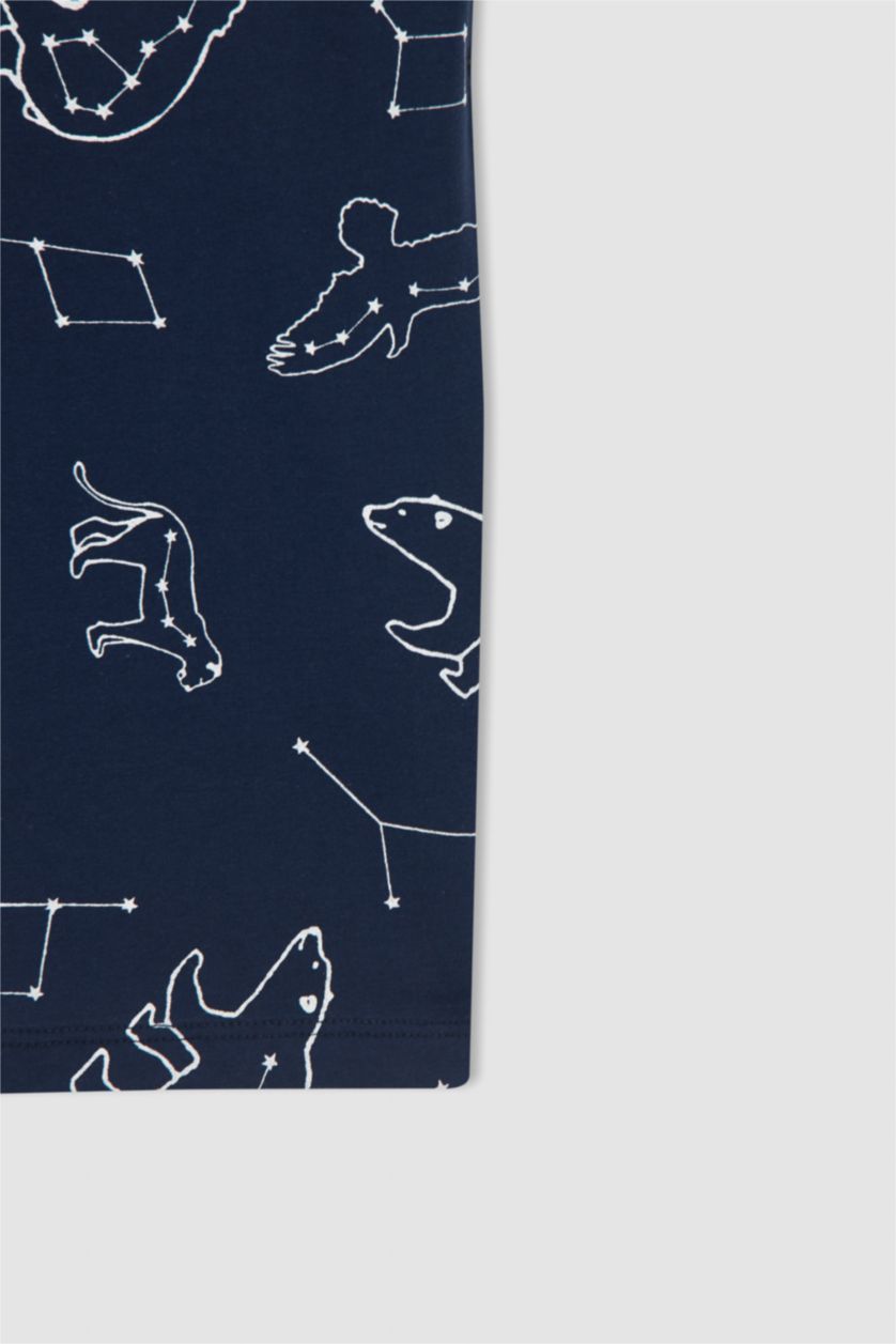 BOYS & TEENS NAVY Boy Regular Fit Short Sleeve Printed Pyjama Set