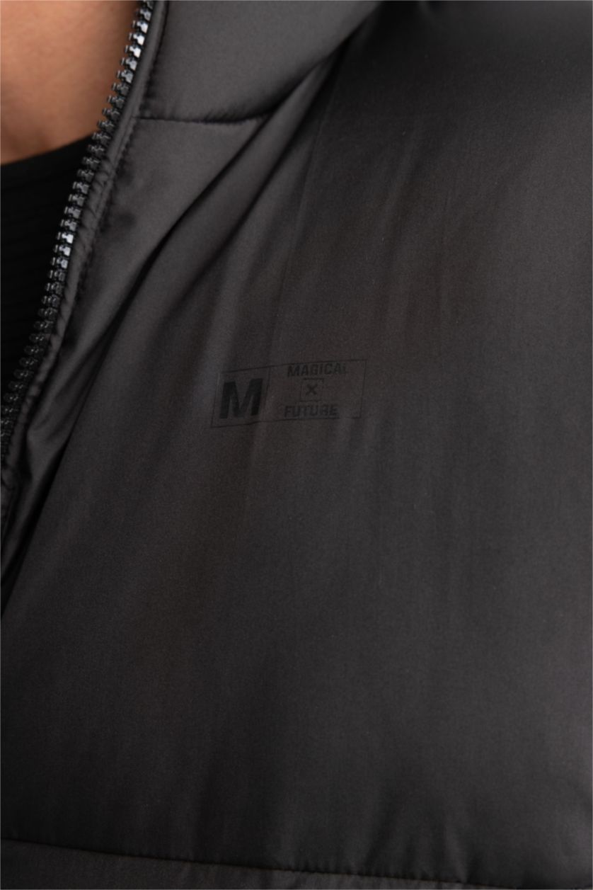 MAN Black Water Repellent Zipper Puffer Jacket