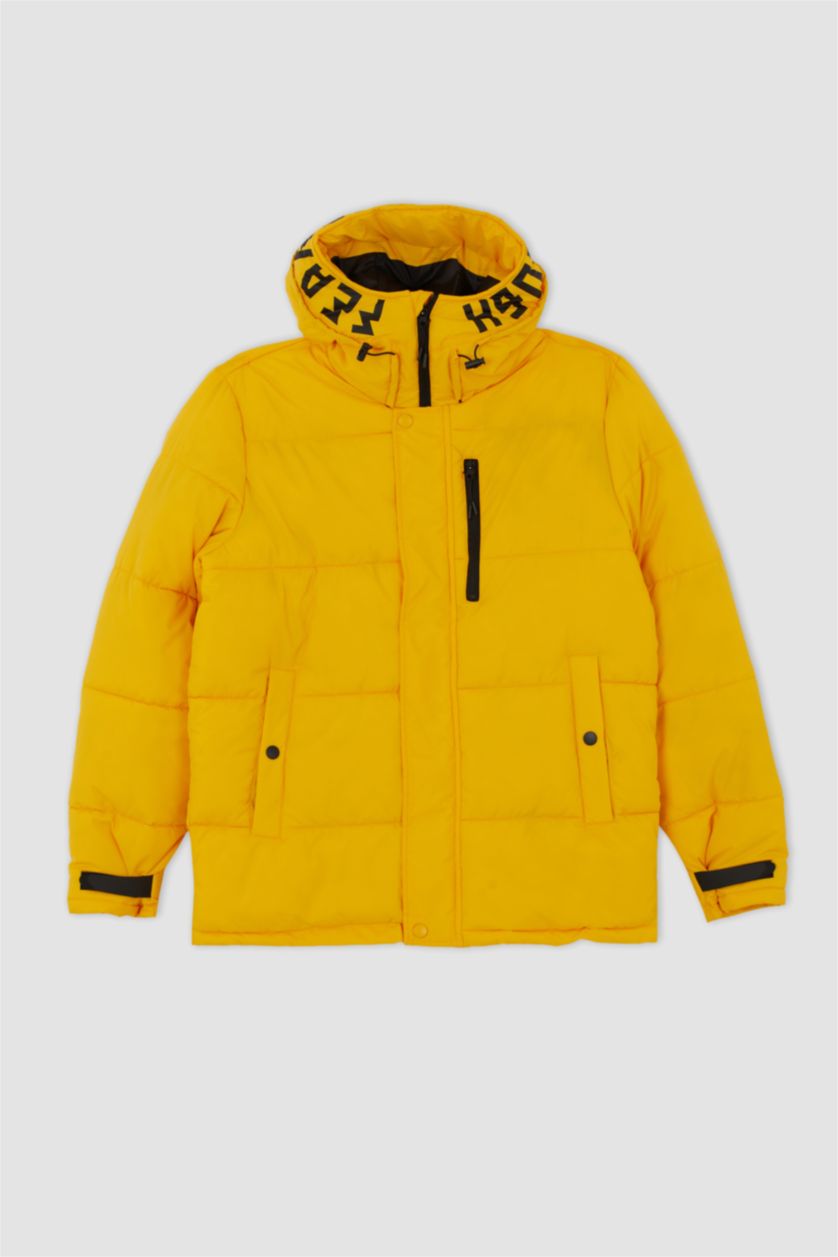 رجالي أصفر جاكيت بامب قصة عادية بكابيشون عازل للحرارة