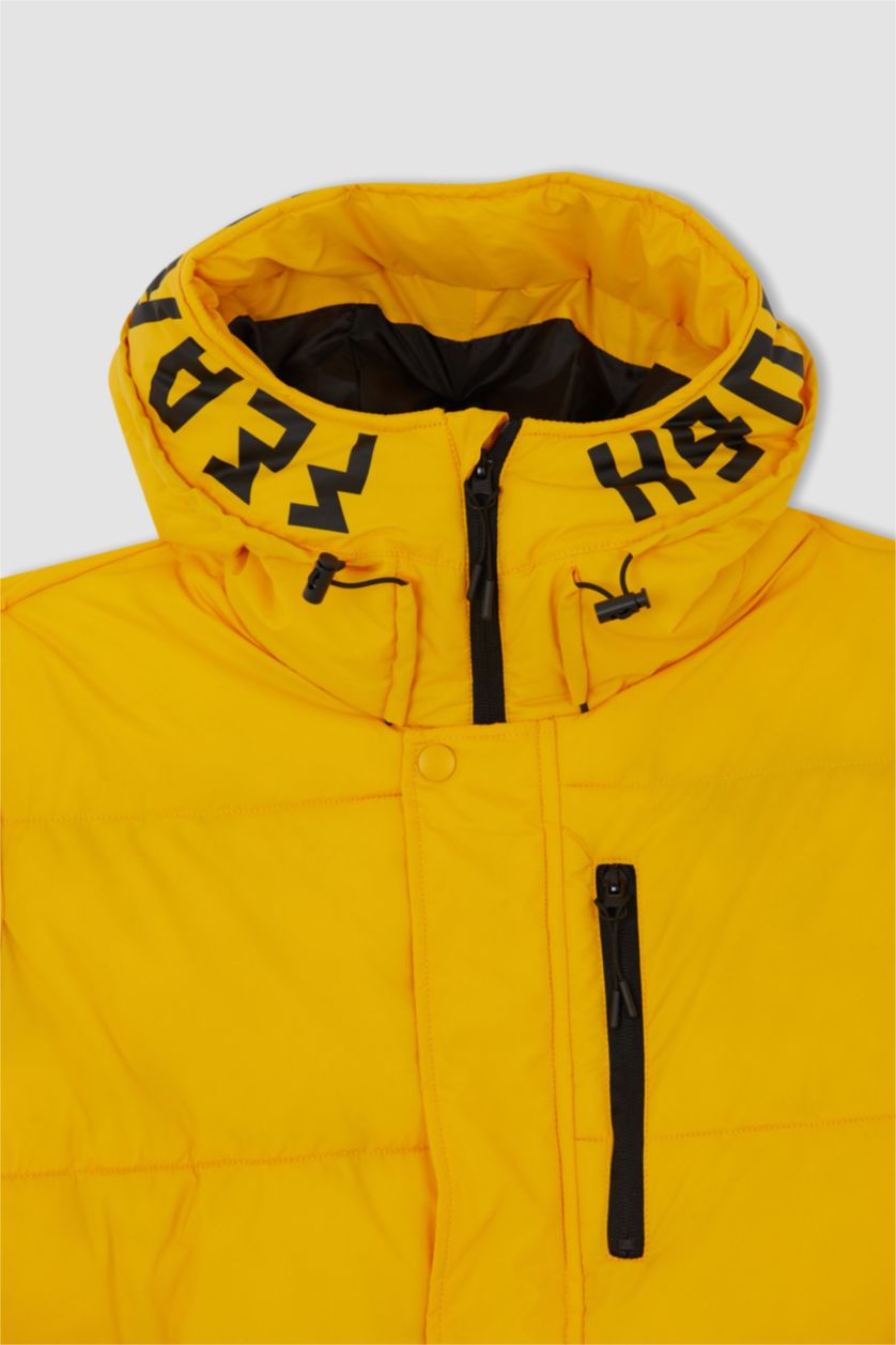 رجالي أصفر جاكيت بامب قصة عادية بكابيشون عازل للحرارة