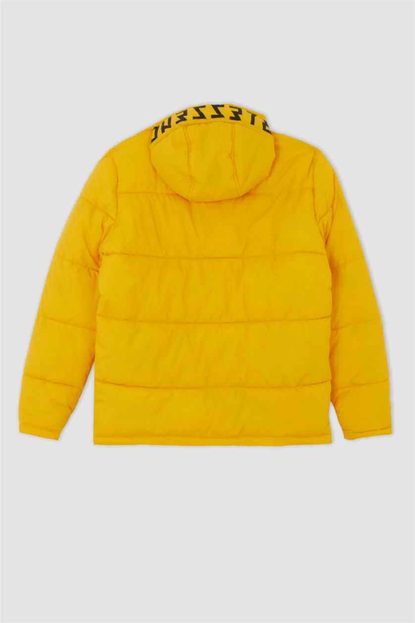 رجالي أصفر جاكيت بامب قصة عادية بكابيشون عازل للحرارة