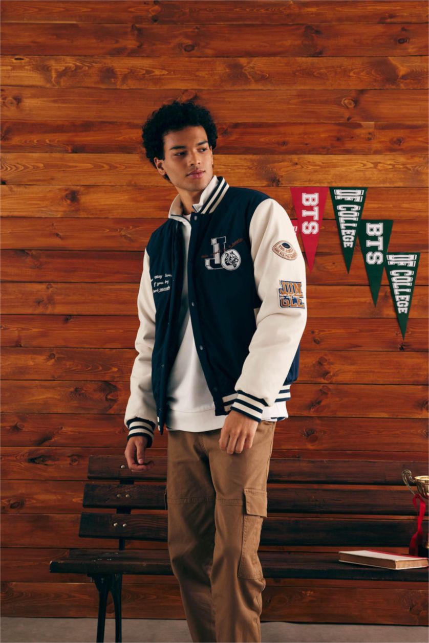 MAN NAVY Water Repellent Oversize Fit Puffer Jacket