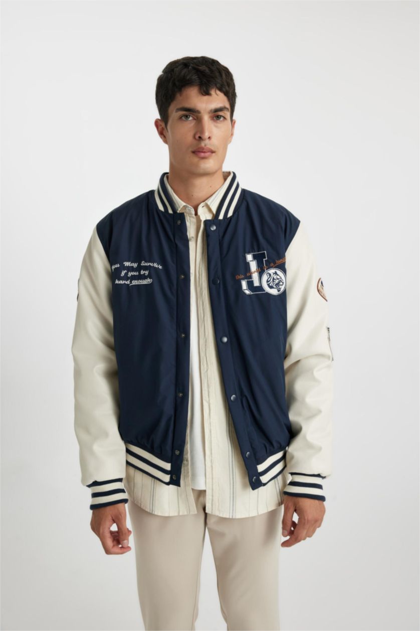 MAN NAVY Water Repellent Oversize Fit Puffer Jacket