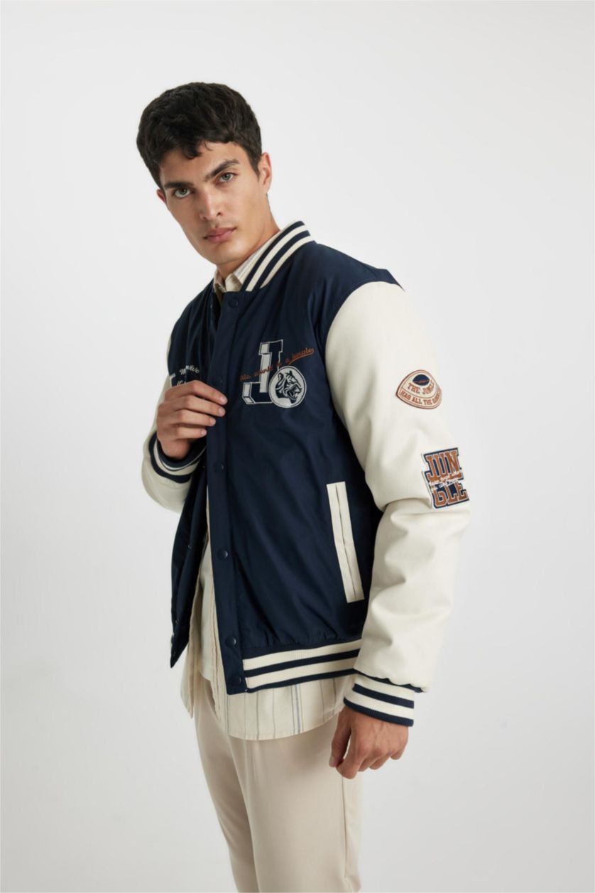 MAN NAVY Water Repellent Oversize Fit Puffer Jacket