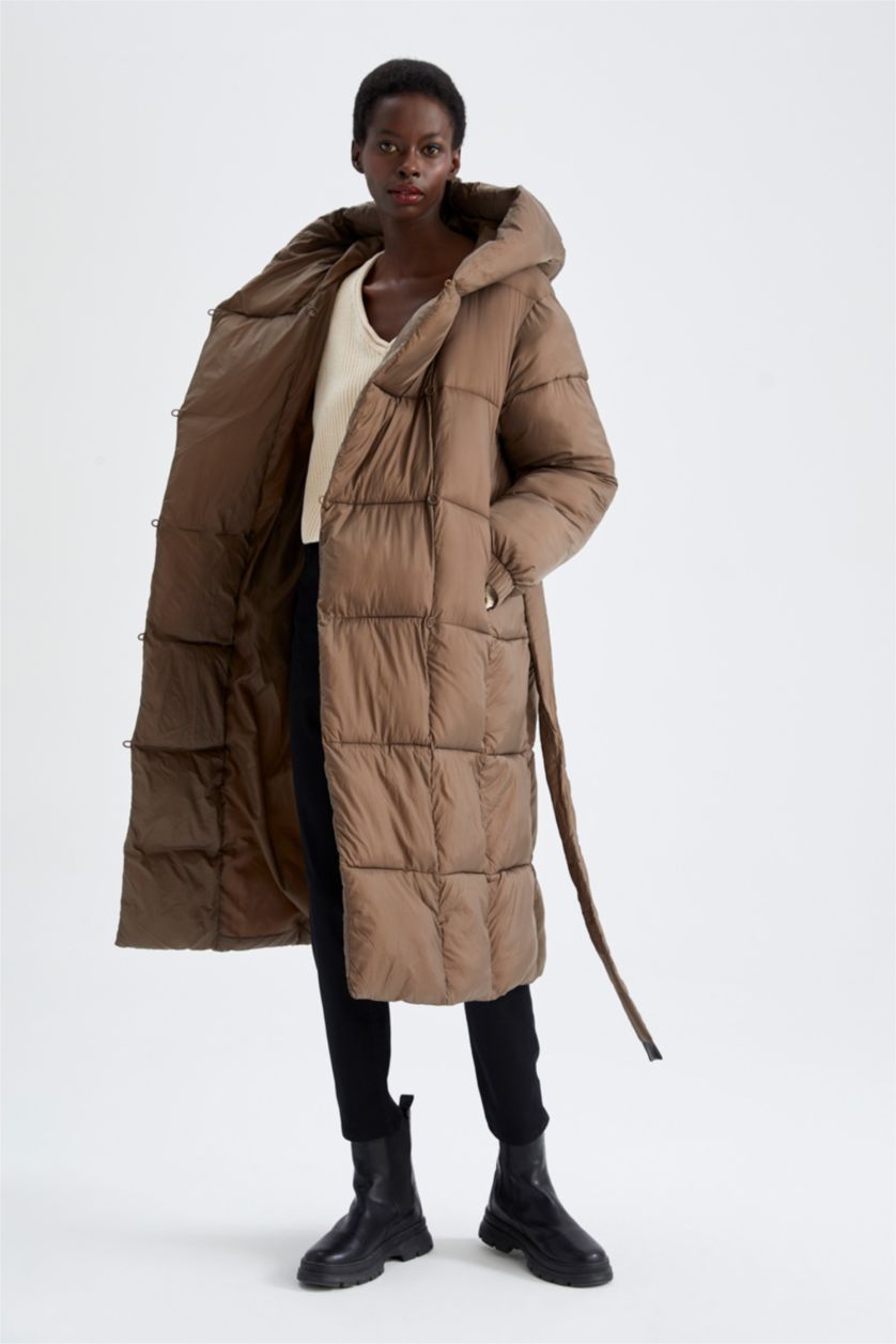 WOMAN Brown Regular Fit Coat