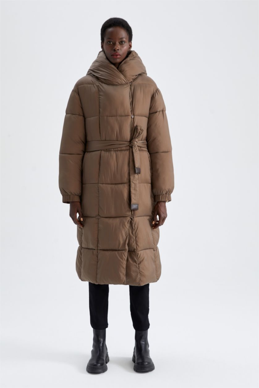 WOMAN Brown Regular Fit Coat