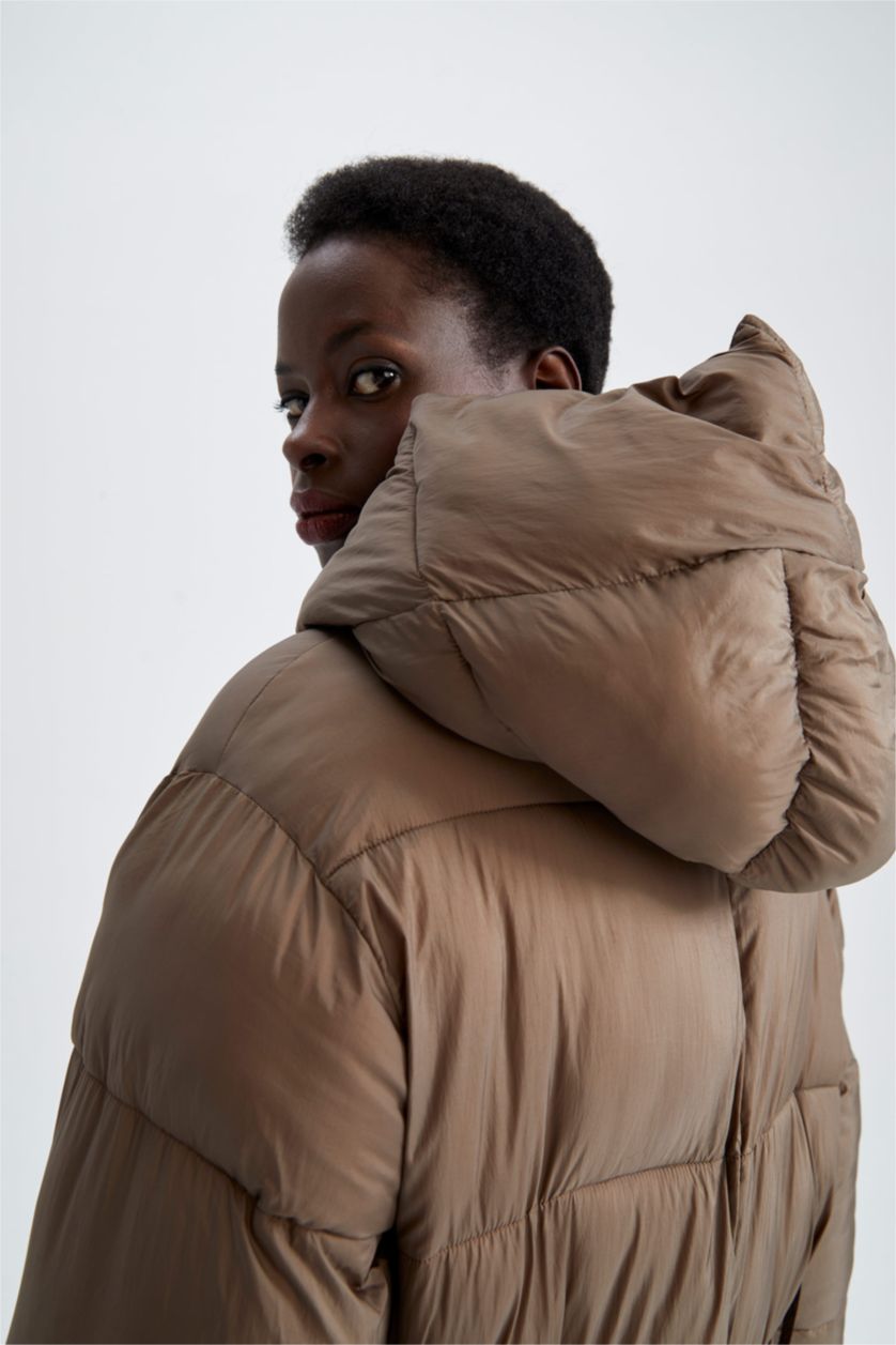 WOMAN Brown Regular Fit Coat