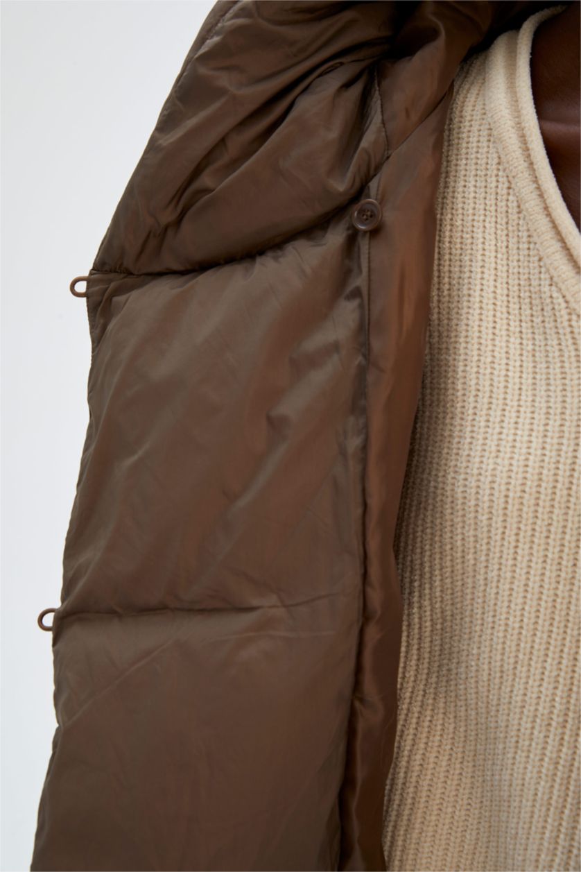 WOMAN Brown Regular Fit Coat