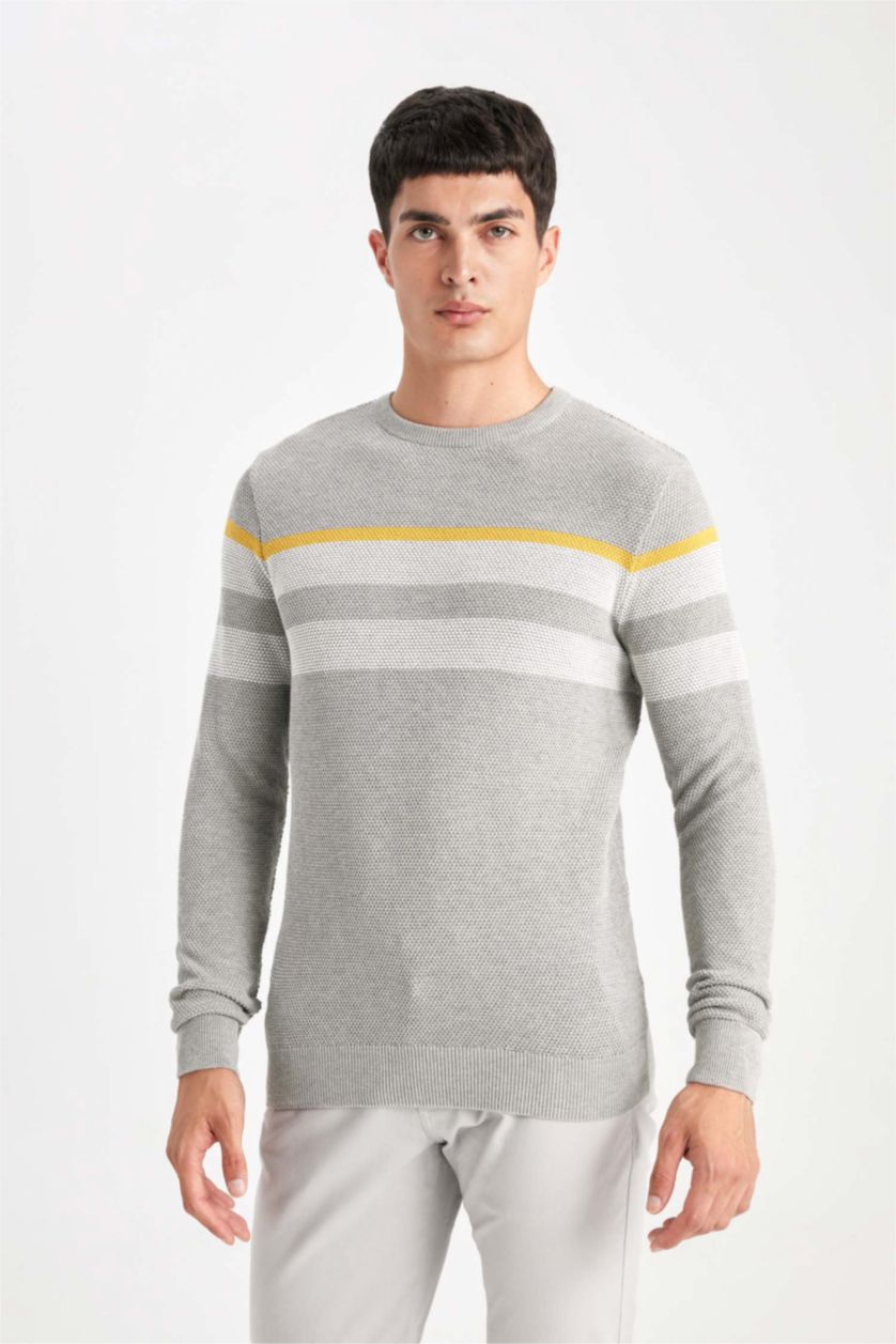 MAN Grey Melange Standard Fit Knitwear Pullover