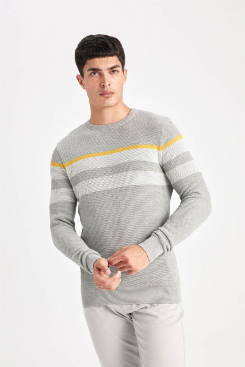 MAN Grey Melange Standard Fit Knitwear Pullover