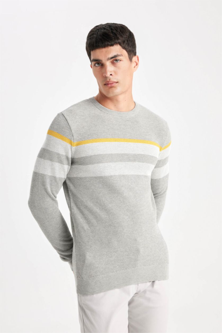MAN Grey Melange Standard Fit Knitwear Pullover