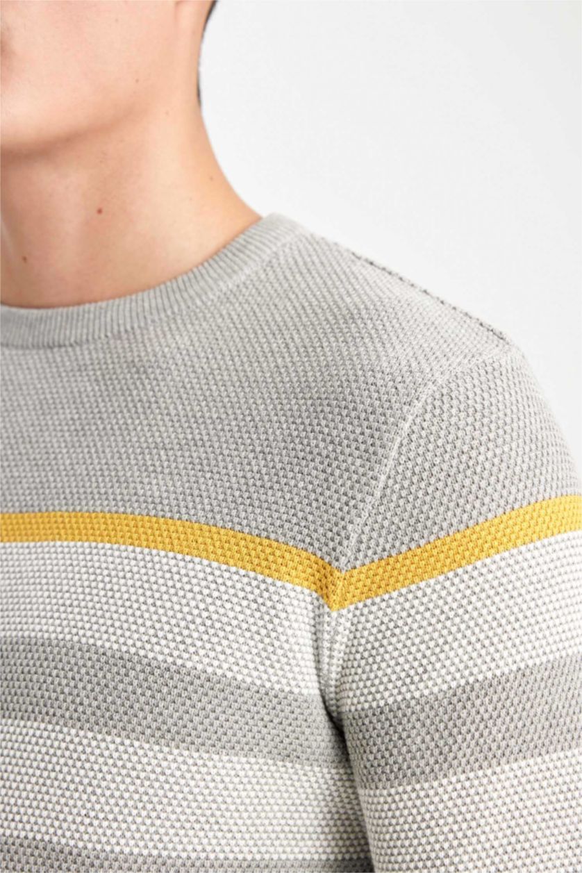 MAN Grey Melange Standard Fit Knitwear Pullover