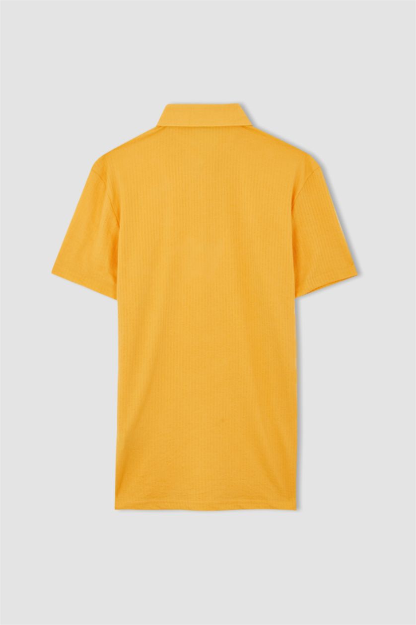 MAN Yellow Slim Fit Polo Collar Polo T-Shirt