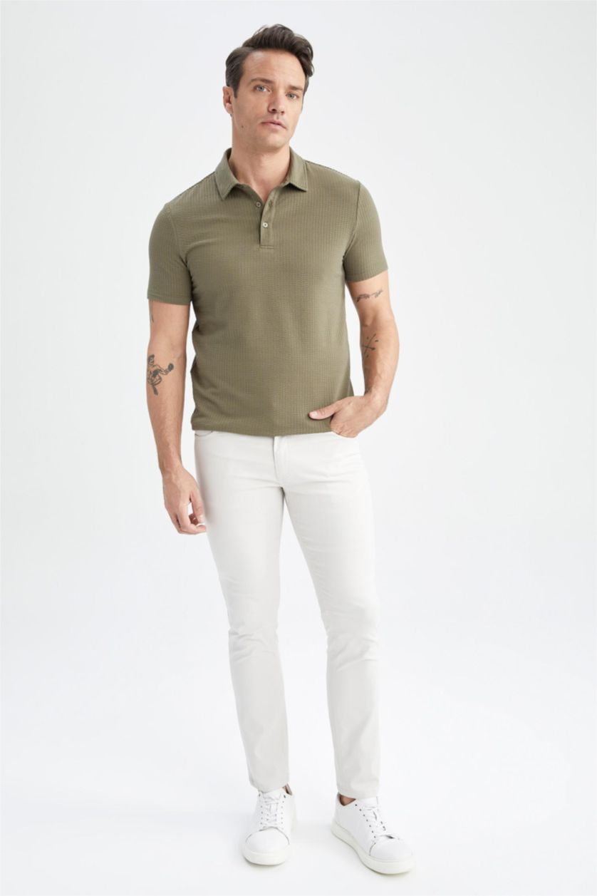 Мужчины Хаки Футболка поло приталенного кроя