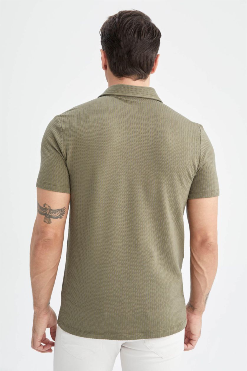 Мужчины Хаки Футболка поло приталенного кроя