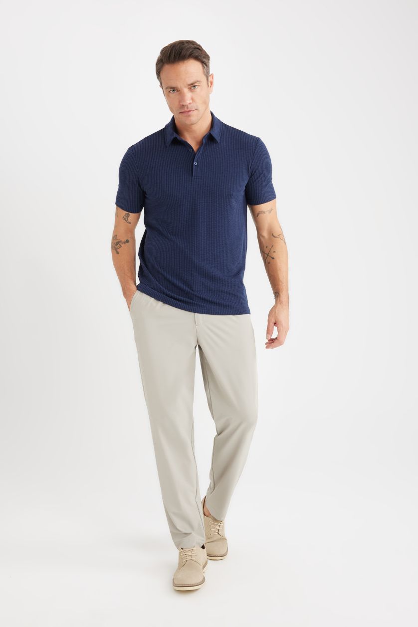 MAN NAVY Slim Fit Short Sleeve Polo T-Shirt