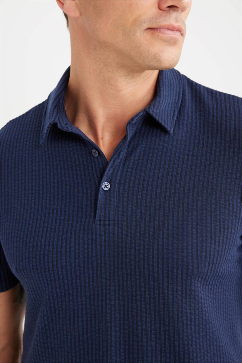 MAN NAVY Slim Fit Short Sleeve Polo T-Shirt