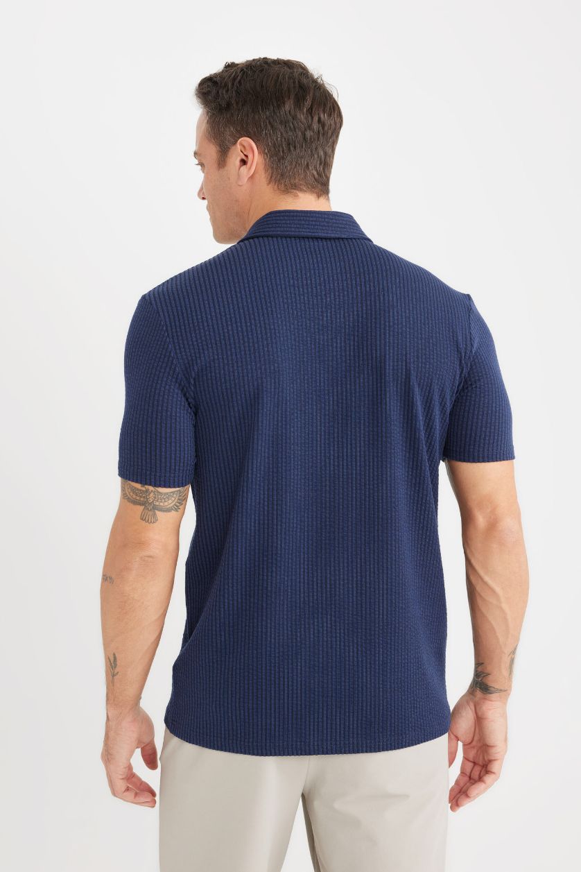 MAN NAVY Slim Fit Short Sleeve Polo T-Shirt