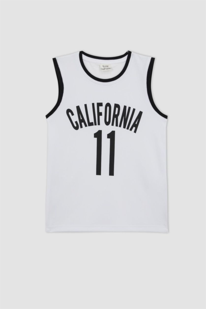 GARÇONS Blanc Débardeur Coupe Régulière Col Ras Du Cou pour Garçon