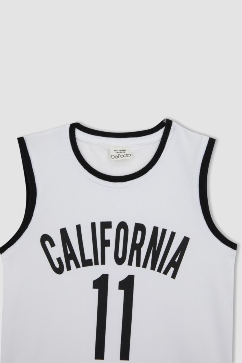 GARÇONS Blanc Débardeur Coupe Régulière Col Ras Du Cou pour Garçon