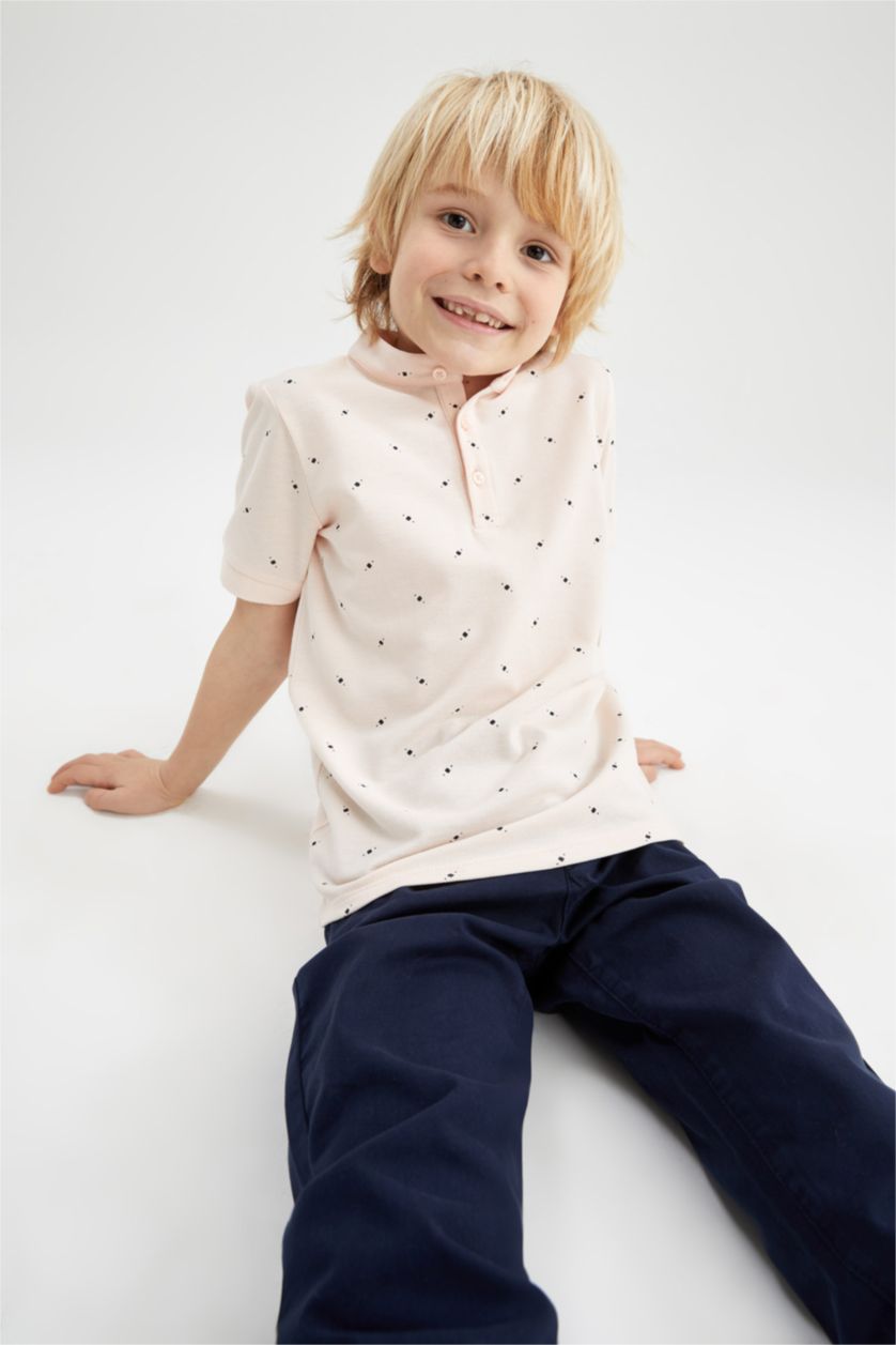 BOYS & TEENS Light Salmon Boy Regular Fit Short Sleeve Printed T-Shirt