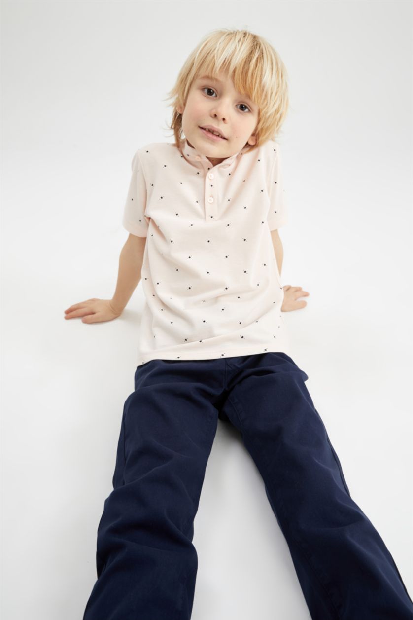 BOYS & TEENS Light Salmon Boy Regular Fit Short Sleeve Printed T-Shirt