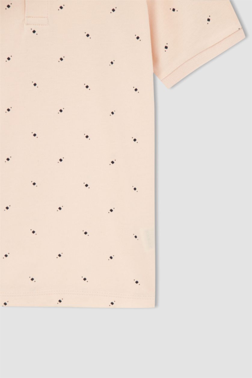 BOYS & TEENS Light Salmon Boy Regular Fit Short Sleeve Printed T-Shirt