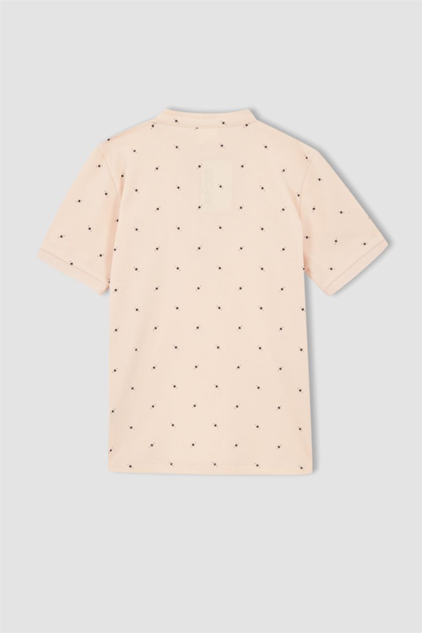 BOYS & TEENS Light Salmon Boy Regular Fit Short Sleeve Printed T-Shirt