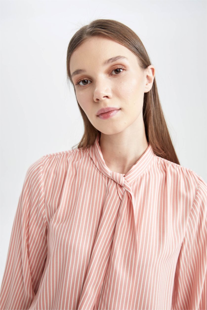 WOMAN Light Pink Regular Fit Printed Long Sleeve Tunic