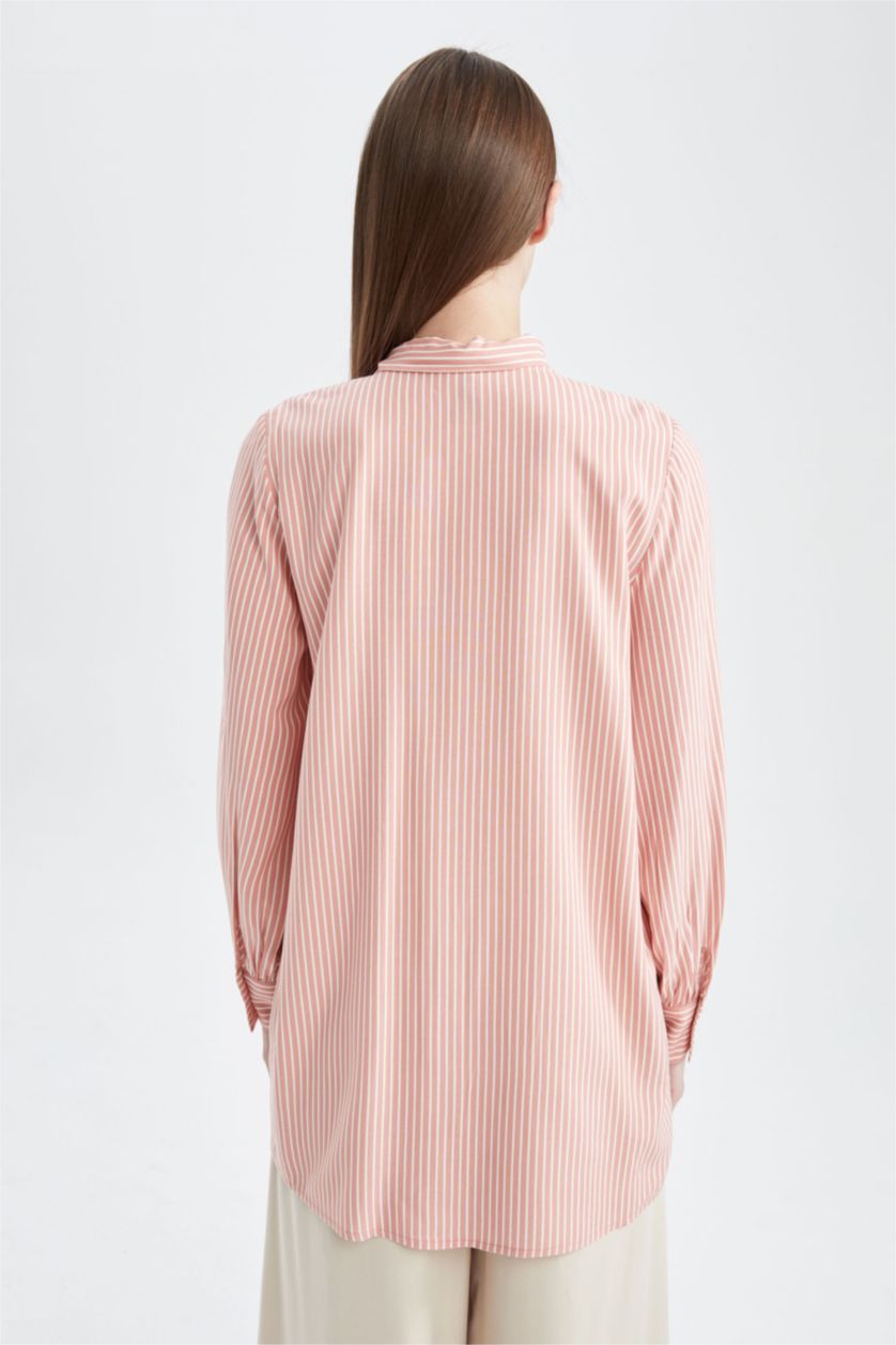 WOMAN Light Pink Regular Fit Printed Long Sleeve Tunic