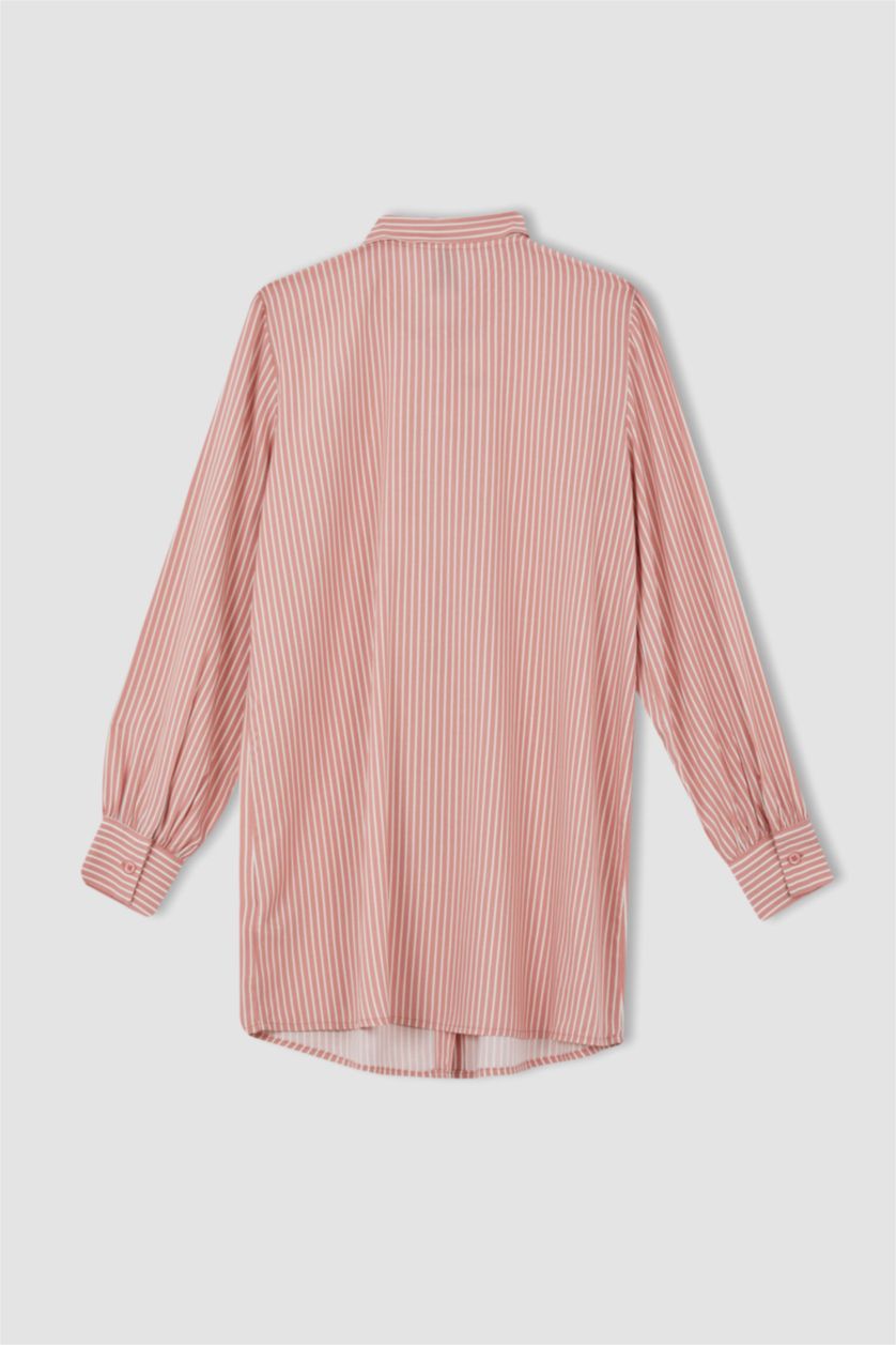 WOMAN Light Pink Regular Fit Printed Long Sleeve Tunic