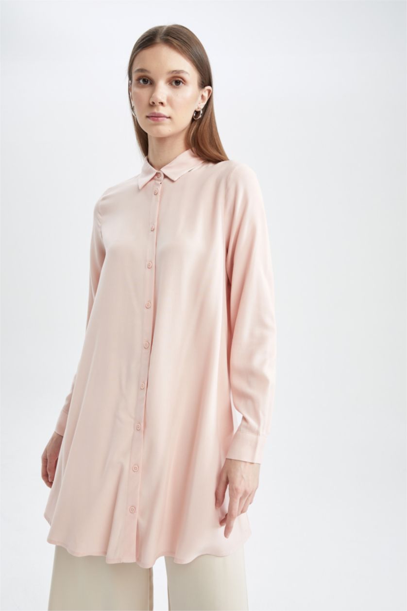 FEMME Orange Tunique À Manches Longues Coupe Régulière