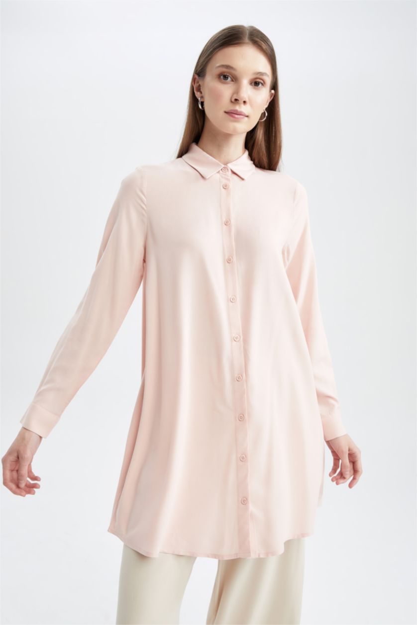 FEMME Orange Tunique À Manches Longues Coupe Régulière