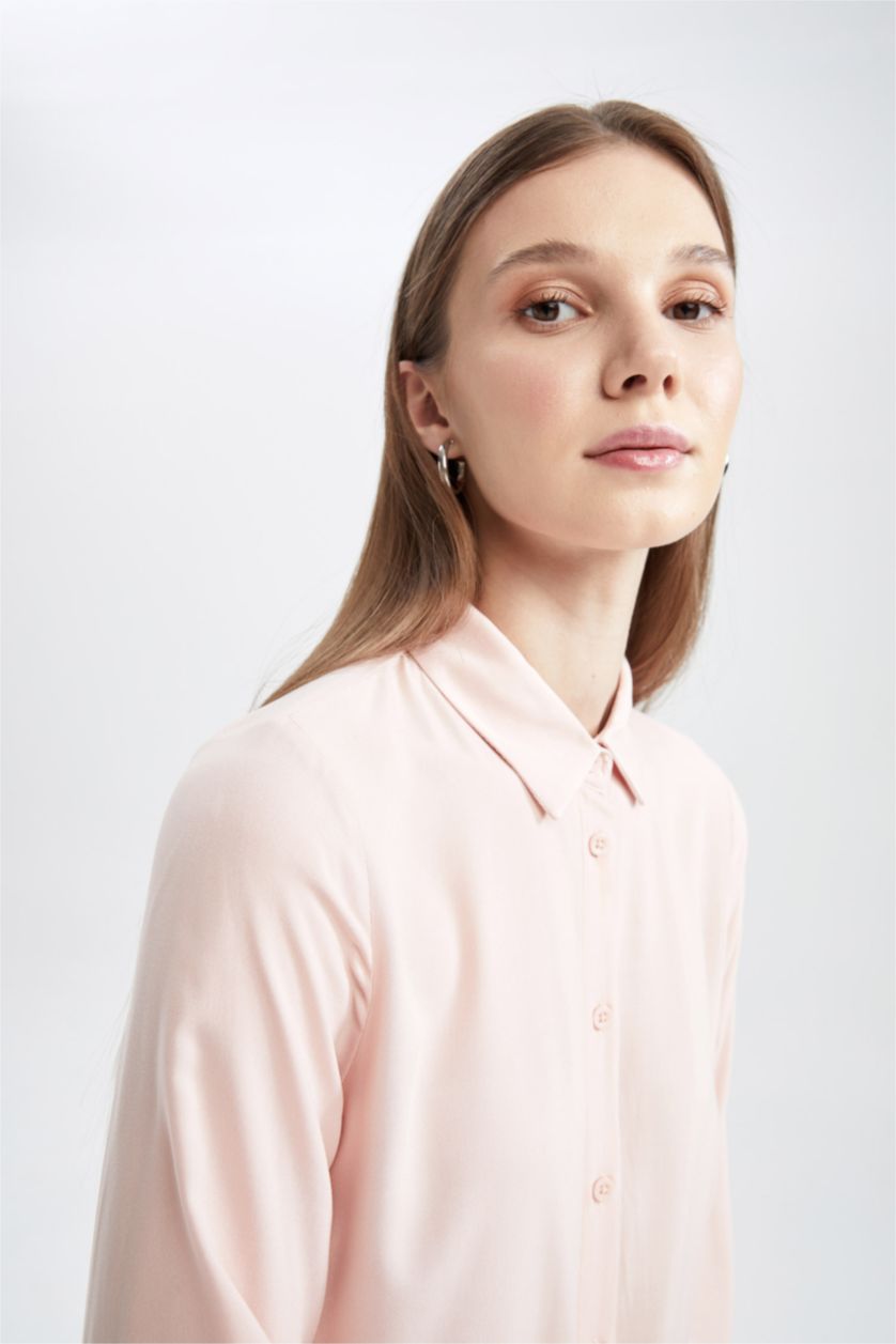 FEMME Orange Tunique À Manches Longues Coupe Régulière