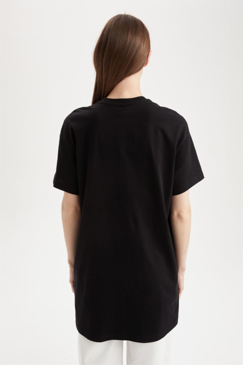 نساء أسود Regular Fit Short Sleeve Tunic