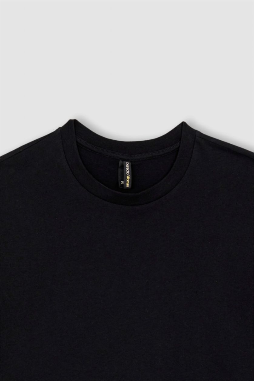 نساء أسود Regular Fit Short Sleeve Tunic