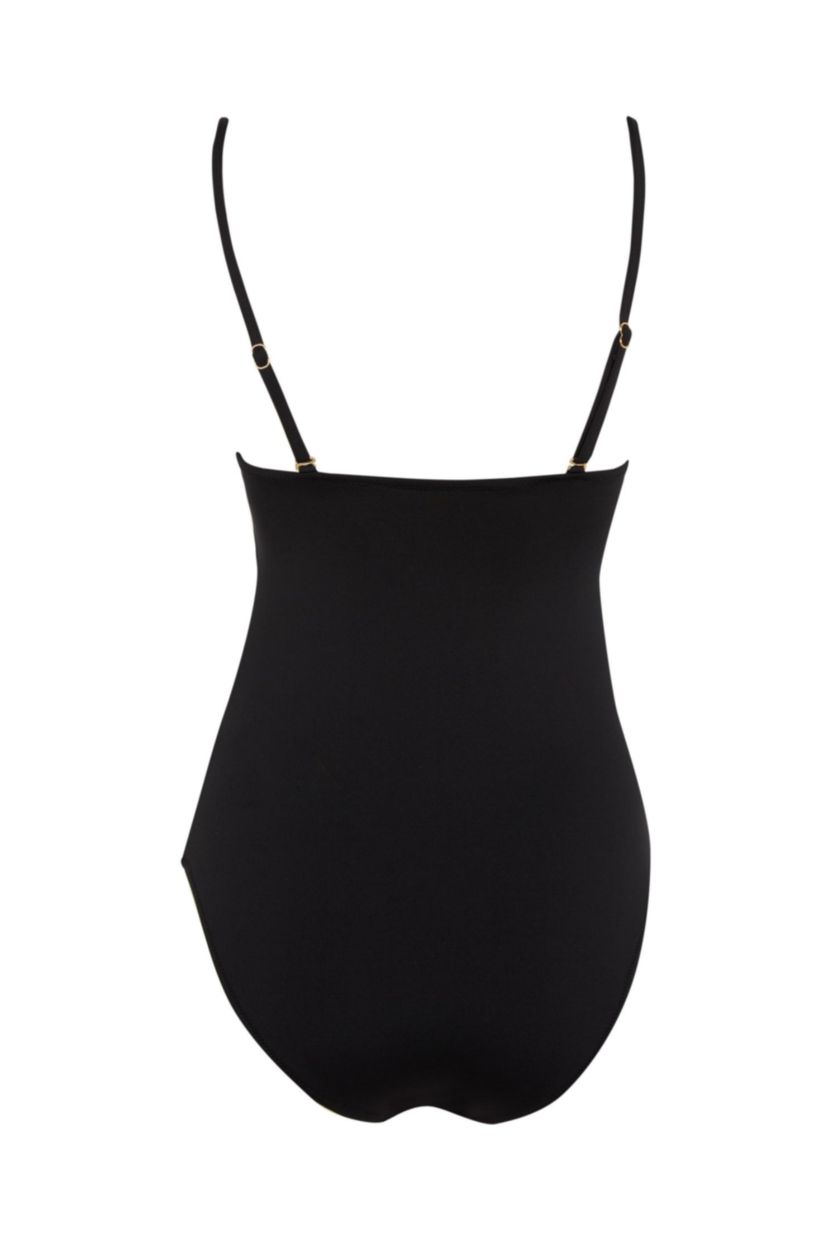 نساء أسود مايو سباحة بقصة عادي مفصل بالحلقة من Fall In Love