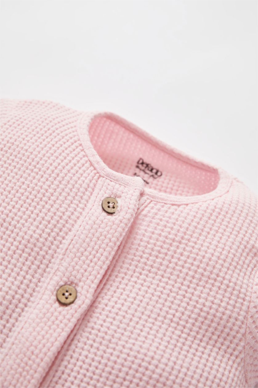 طفلة صغيرة زهري فاتح أفرول بناتي قصير بجيب مزخرف