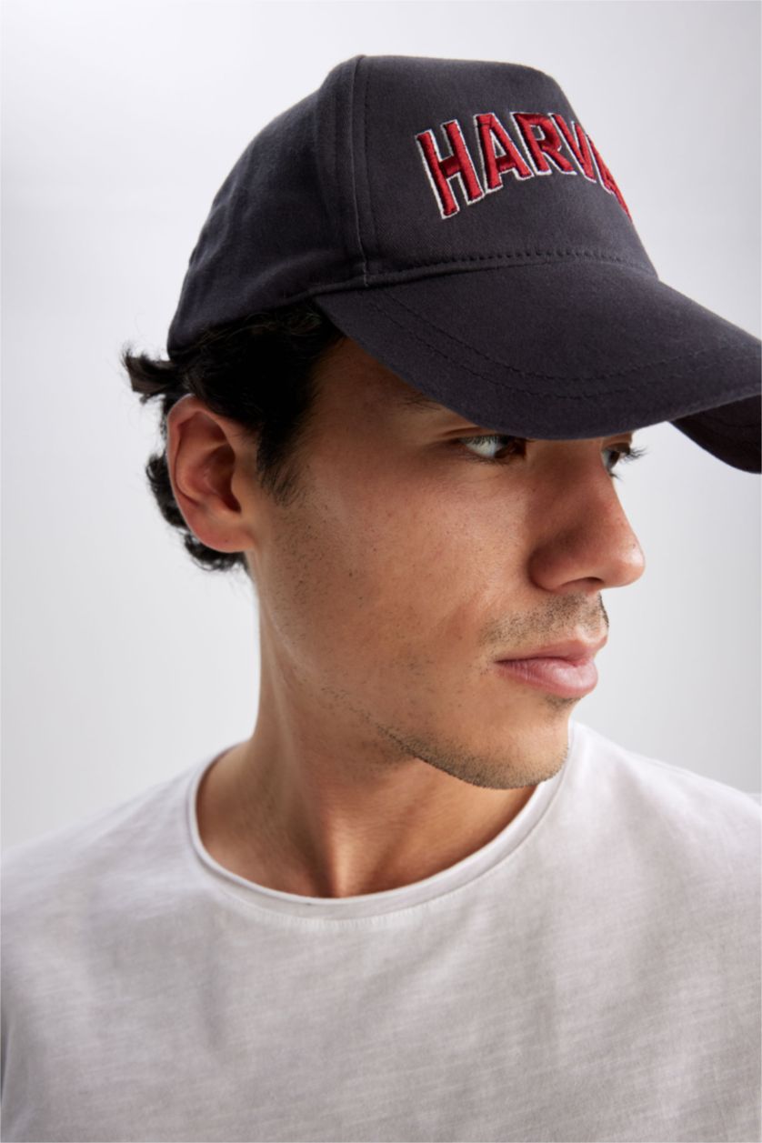 MAN Grey Men Harvard University Licensed Embroidered Cotton Cap Hat