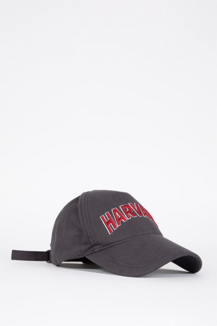 MAN Grey Men Harvard University Licensed Embroidered Cotton Cap Hat